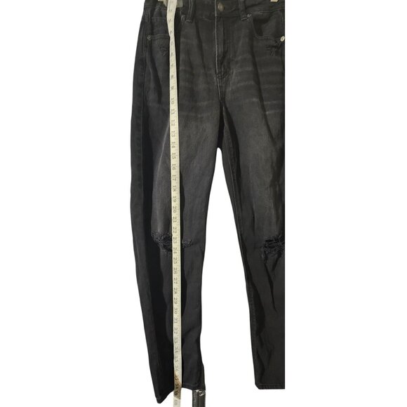 American Eagle Black Distressed Skinny Jeans Womens Size 2 Regular Comfort Stret - Picture 7 of 7